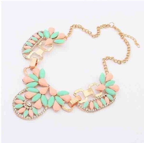 Mint/pink necklace 